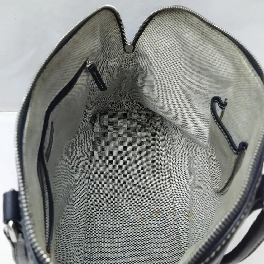 Dooney & Bourke Black Pebbled Leather Double Handles Zipper Satchel Shoulder Bag